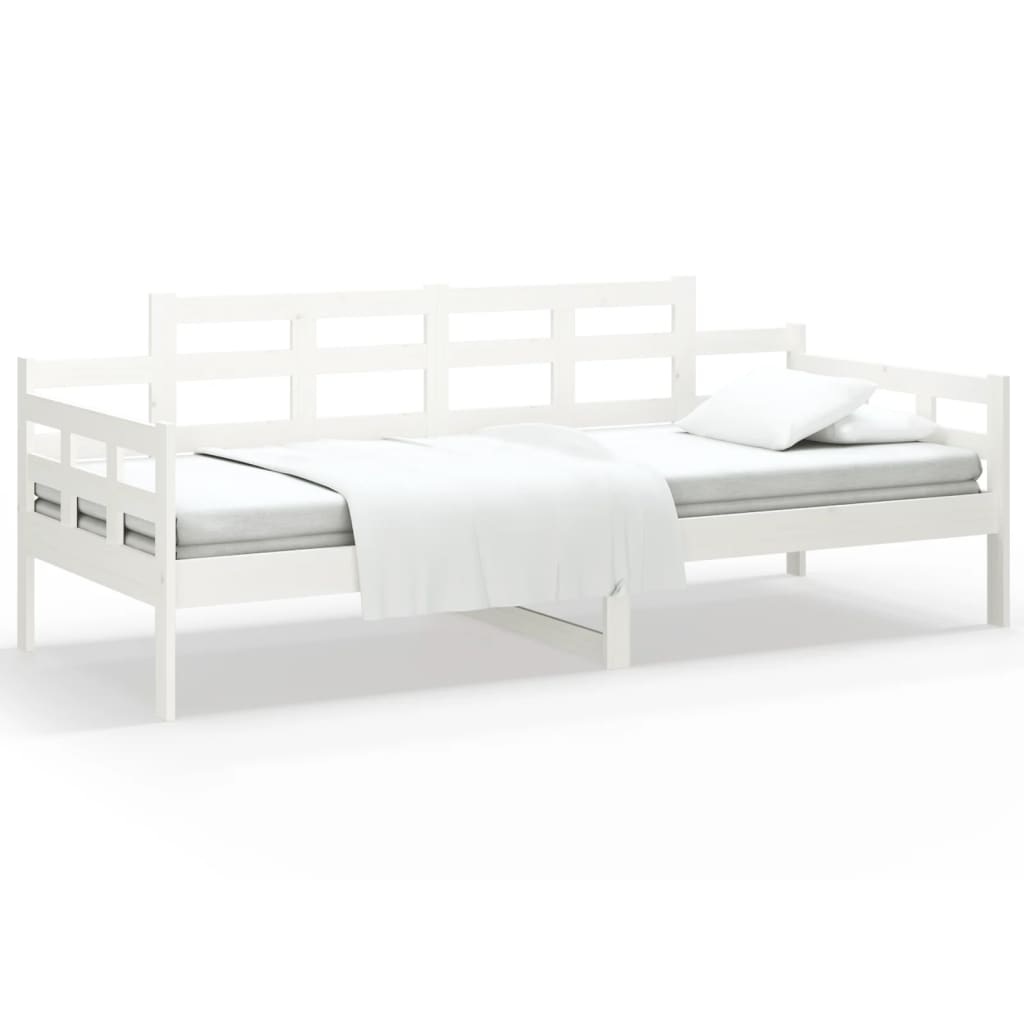 daybed 80x200 cm massivt fyrretræ hvid