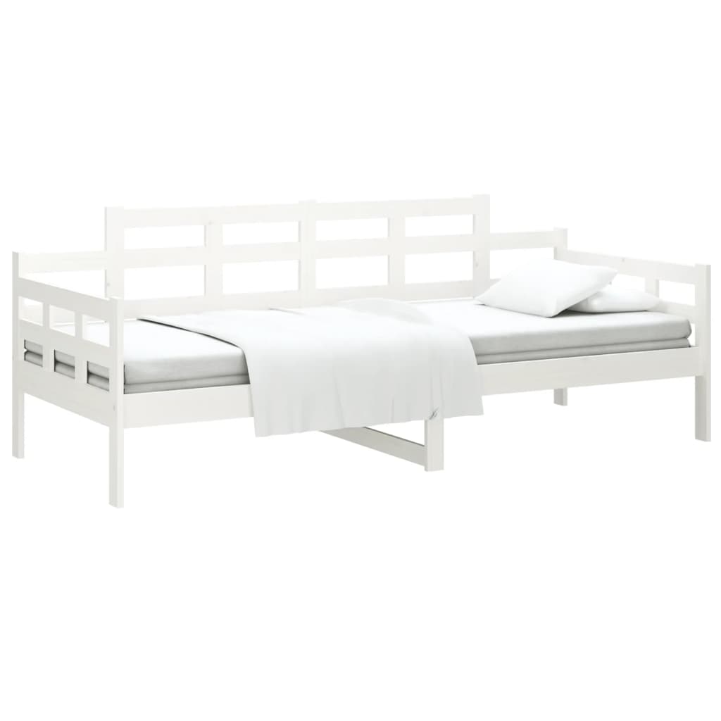daybed 80x200 cm massivt fyrretræ hvid