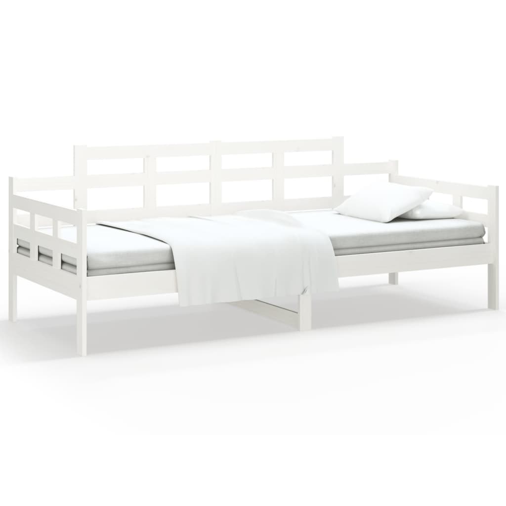 daybed massivt fyrretræ hvid 90x190 cm