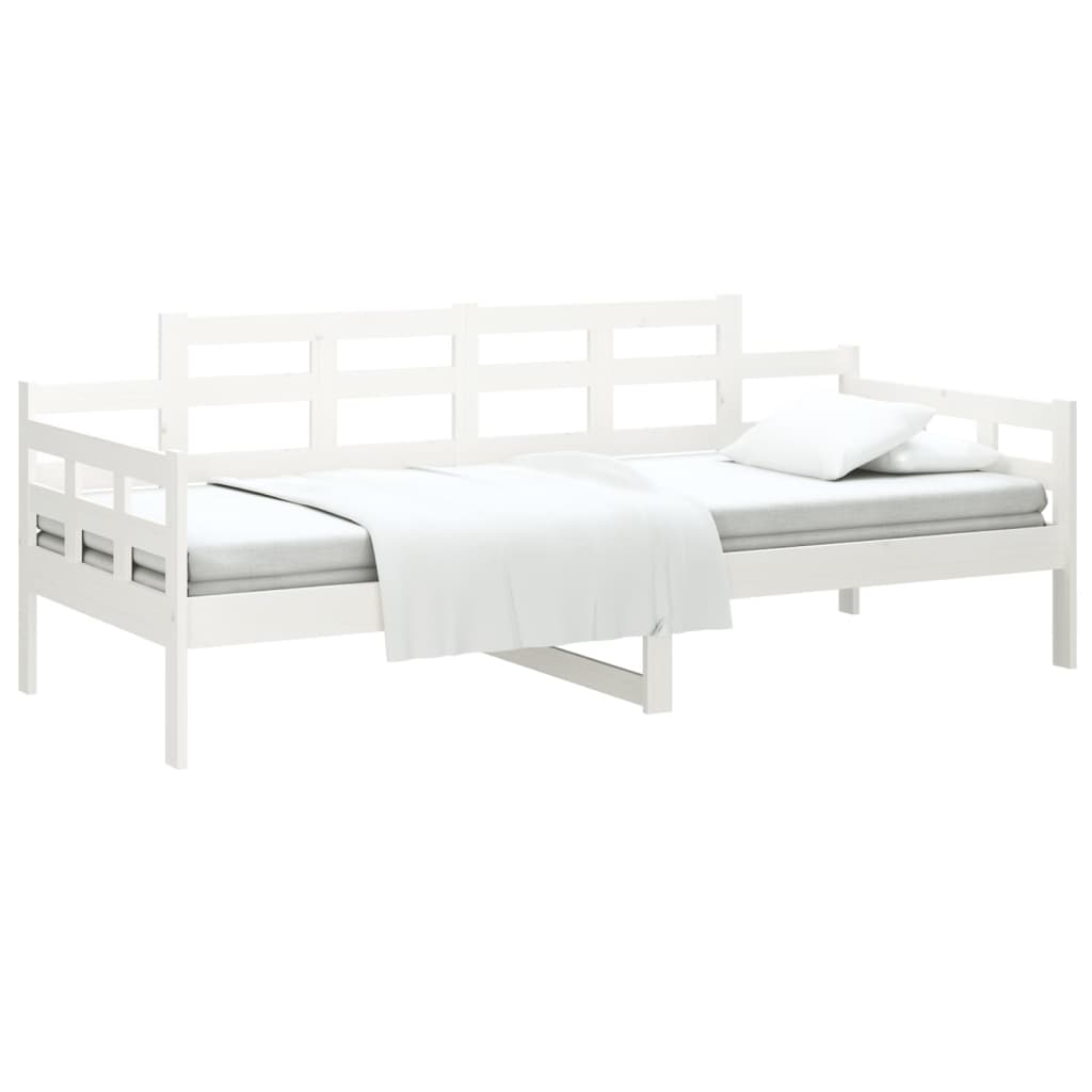 daybed massivt fyrretræ hvid 90x190 cm