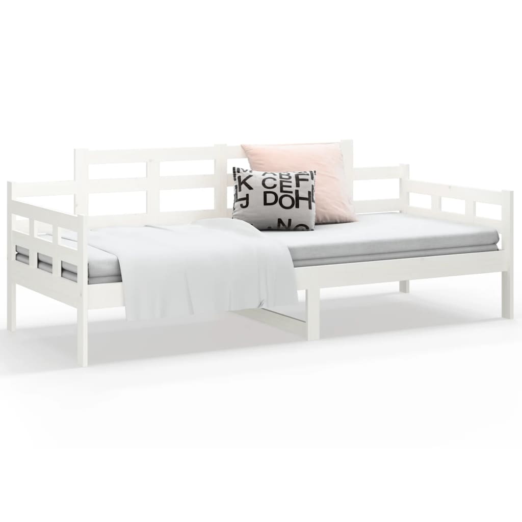 daybed massivt fyrretræ hvid 90x190 cm