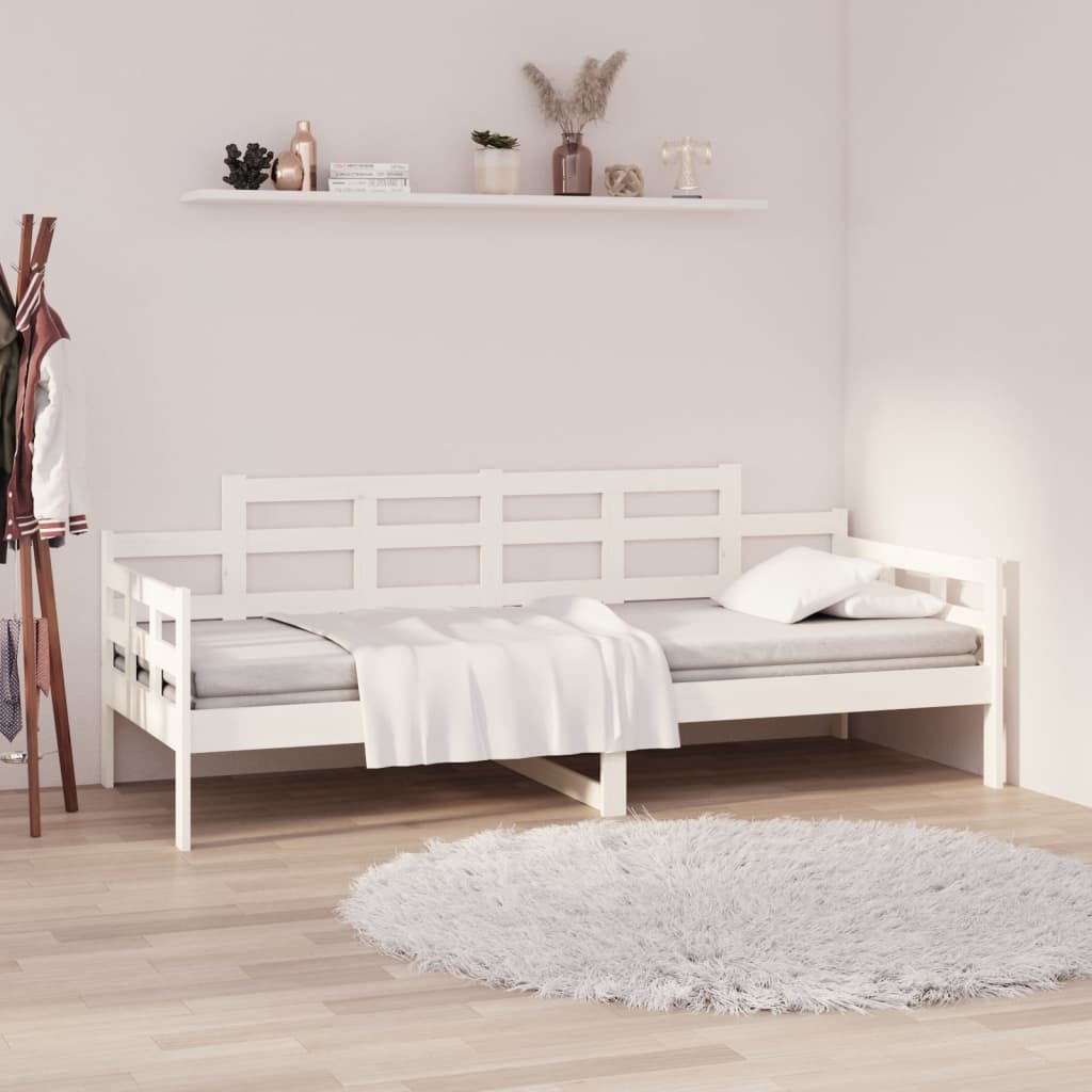 daybed massivt fyrretræ hvid 90x190 cm