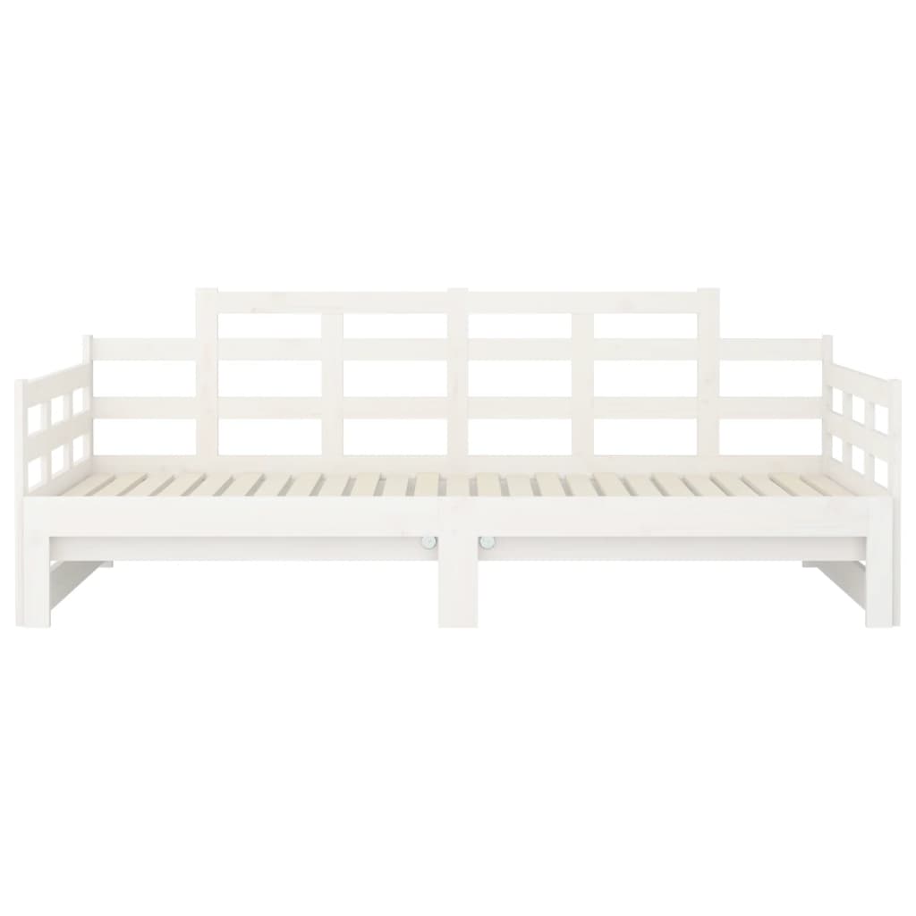 daybed med udtræk 90x200 cm massivt fyrretræ hvid
