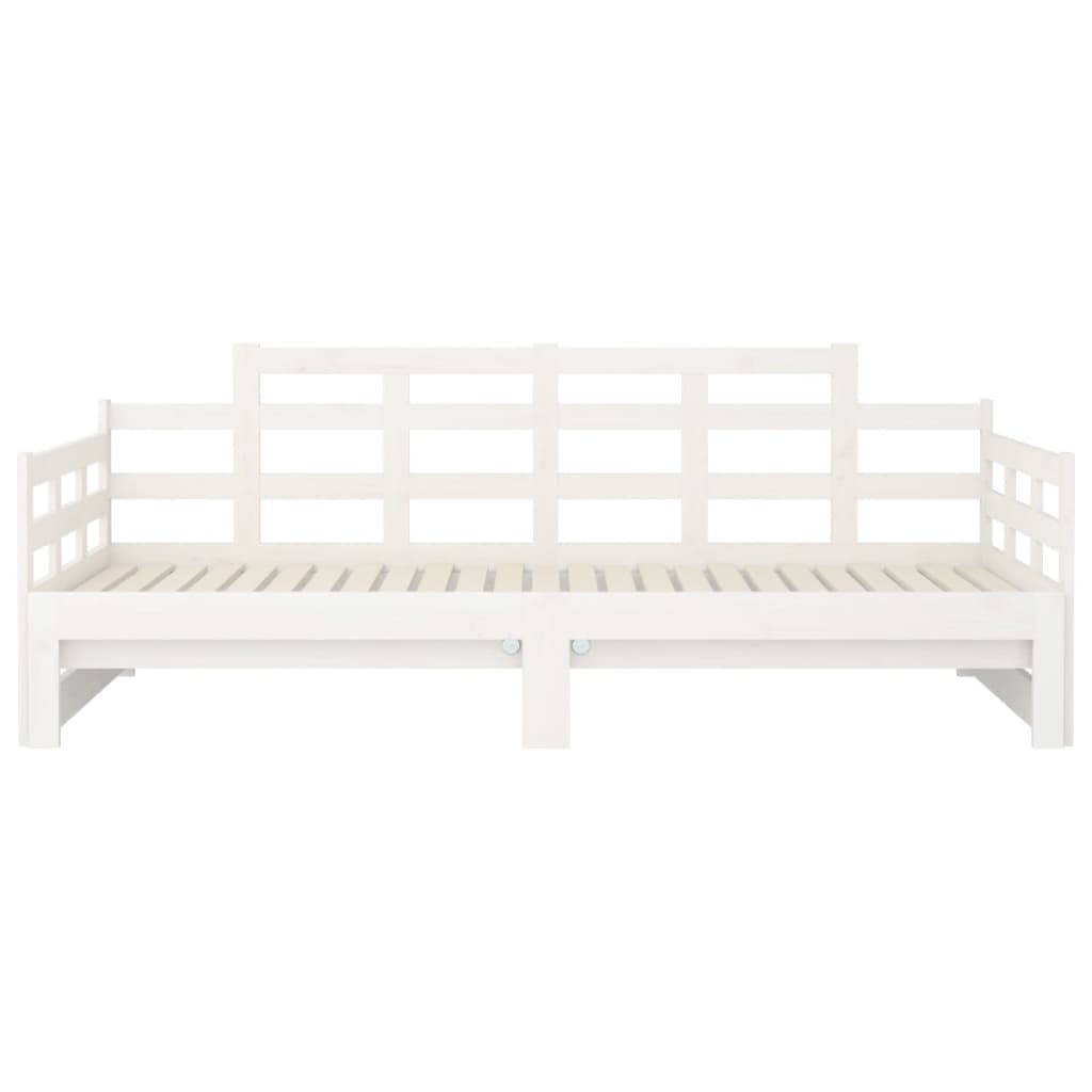 daybed med udtræk 80x200 cm massivt fyrretræ hvid