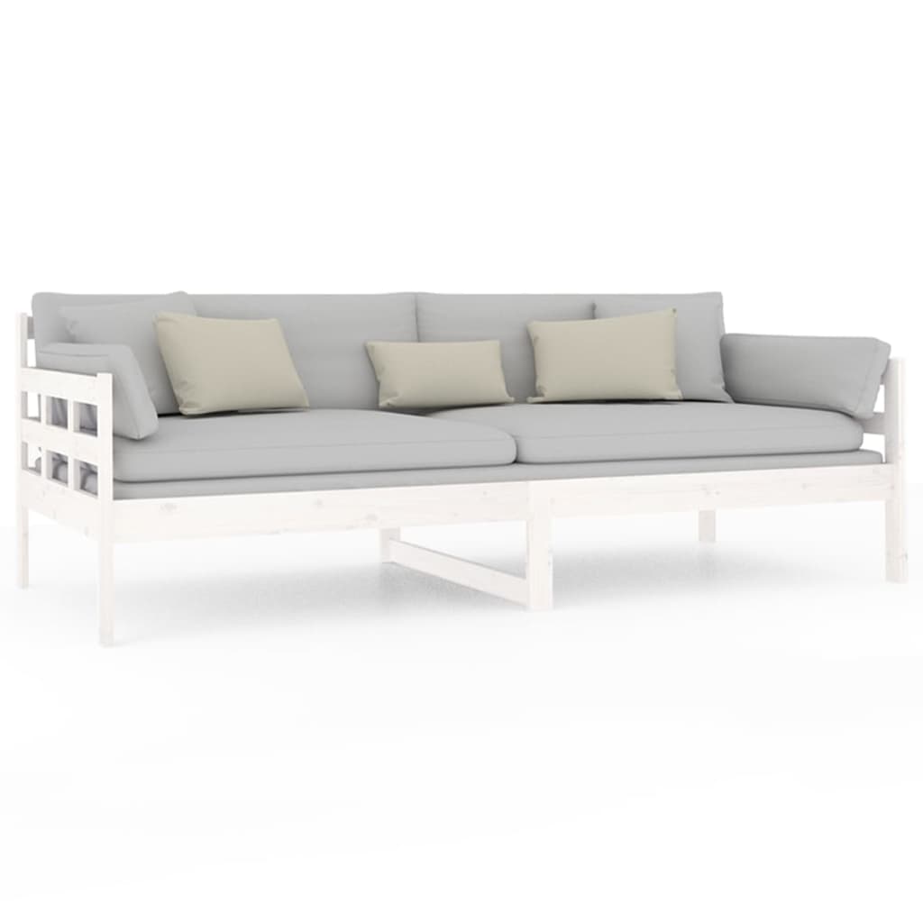 daybed 90x200 cm massivt fyrretræ hvid