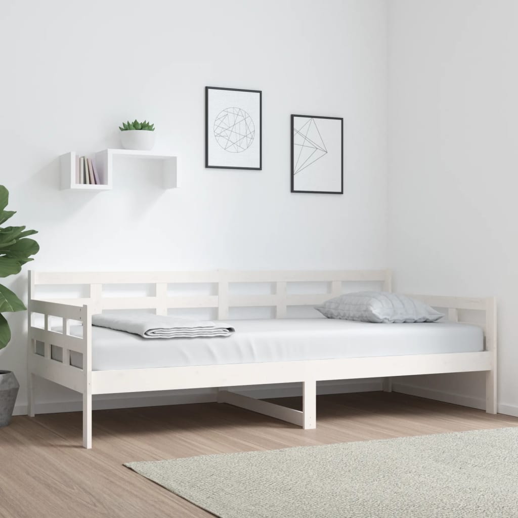 daybed 90x200 cm massivt fyrretræ hvid