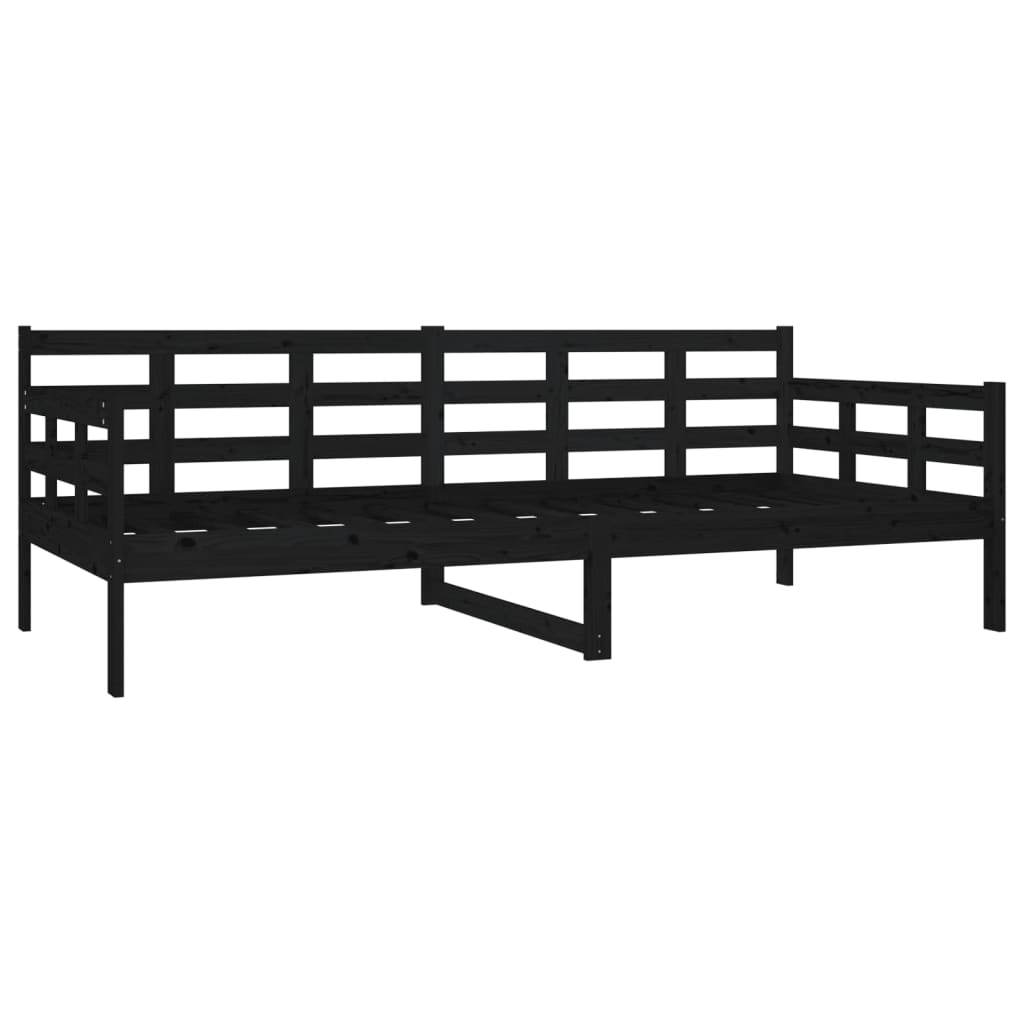daybed 90x200 cm massivt fyrretræ sort