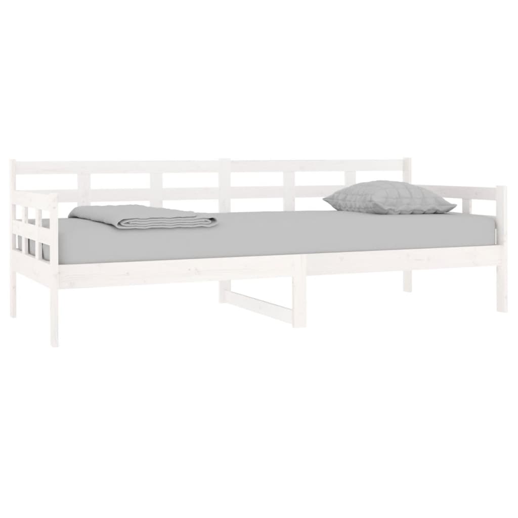 daybed 80x200 cm massivt fyrretræ hvid