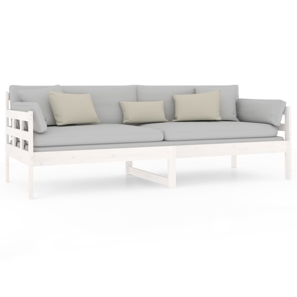 daybed 80x200 cm massivt fyrretræ hvid