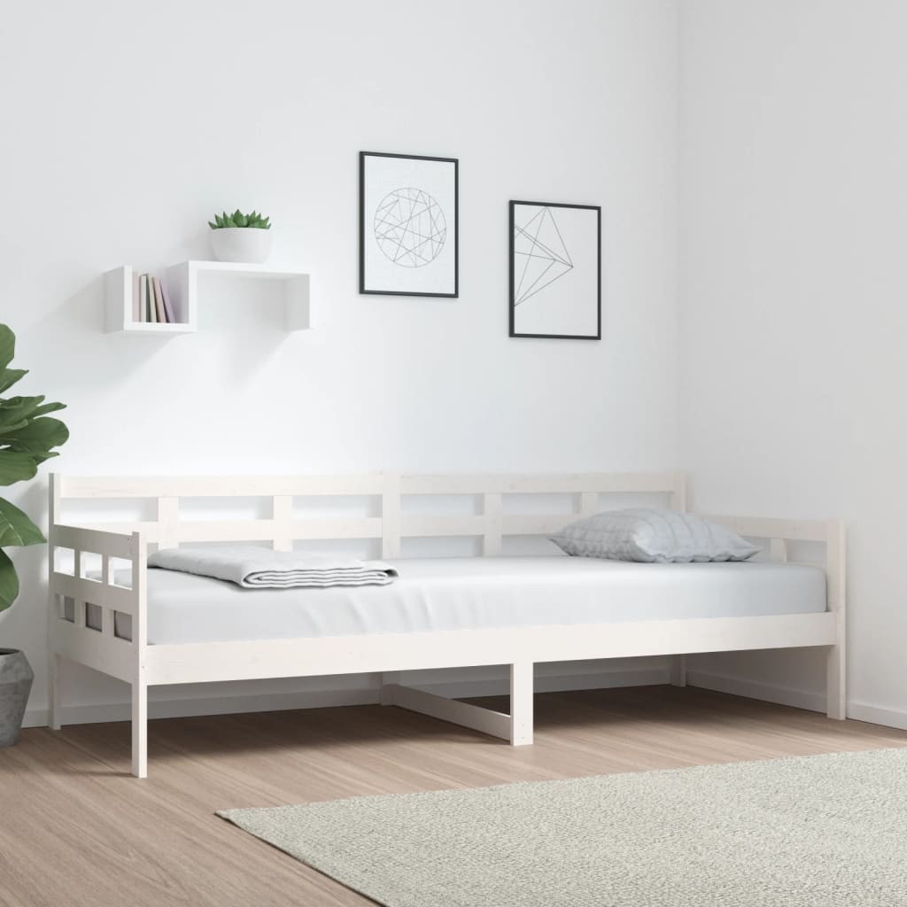 daybed 80x200 cm massivt fyrretræ hvid