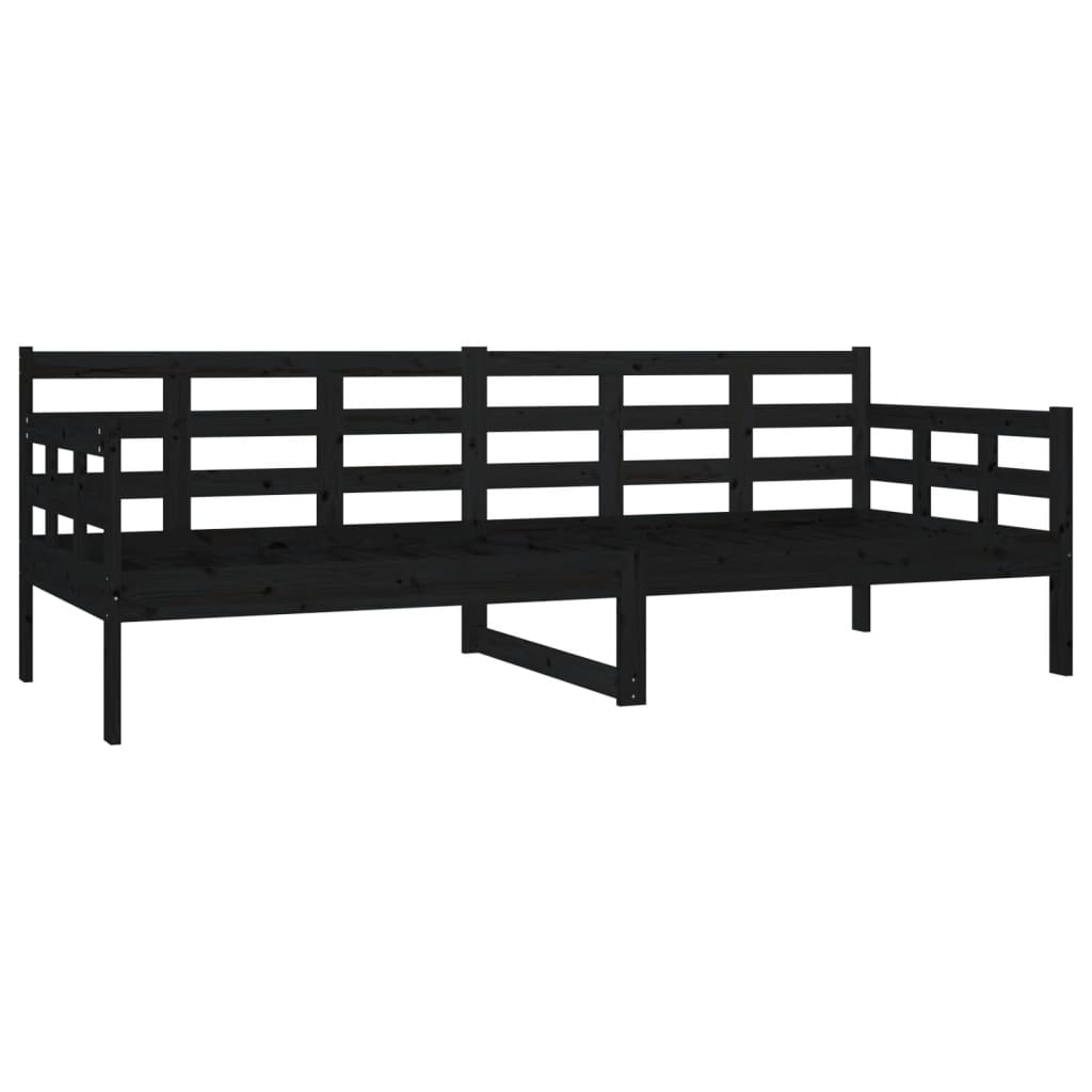 daybed 80x200 cm massivt fyrretræ sort