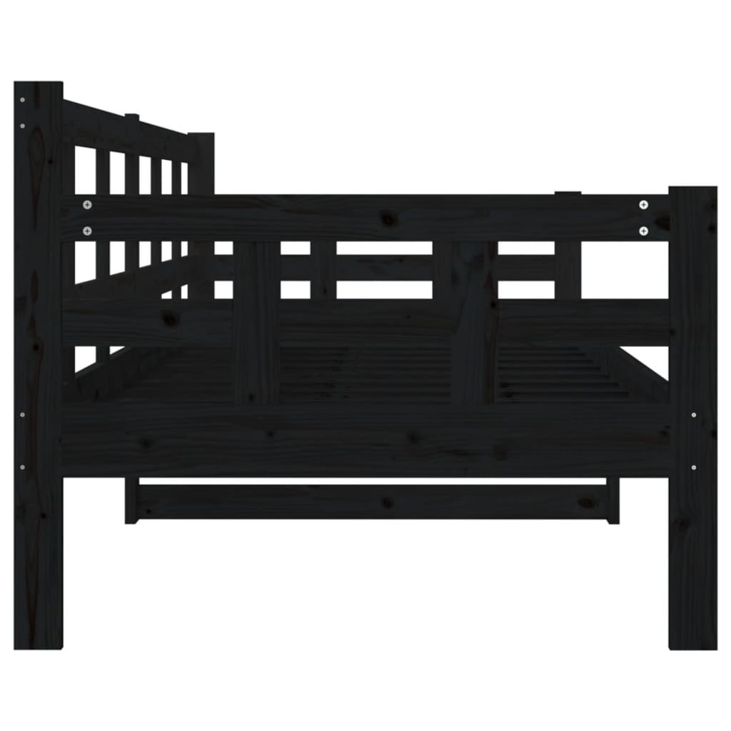 daybed 80x200 cm massivt fyrretræ sort