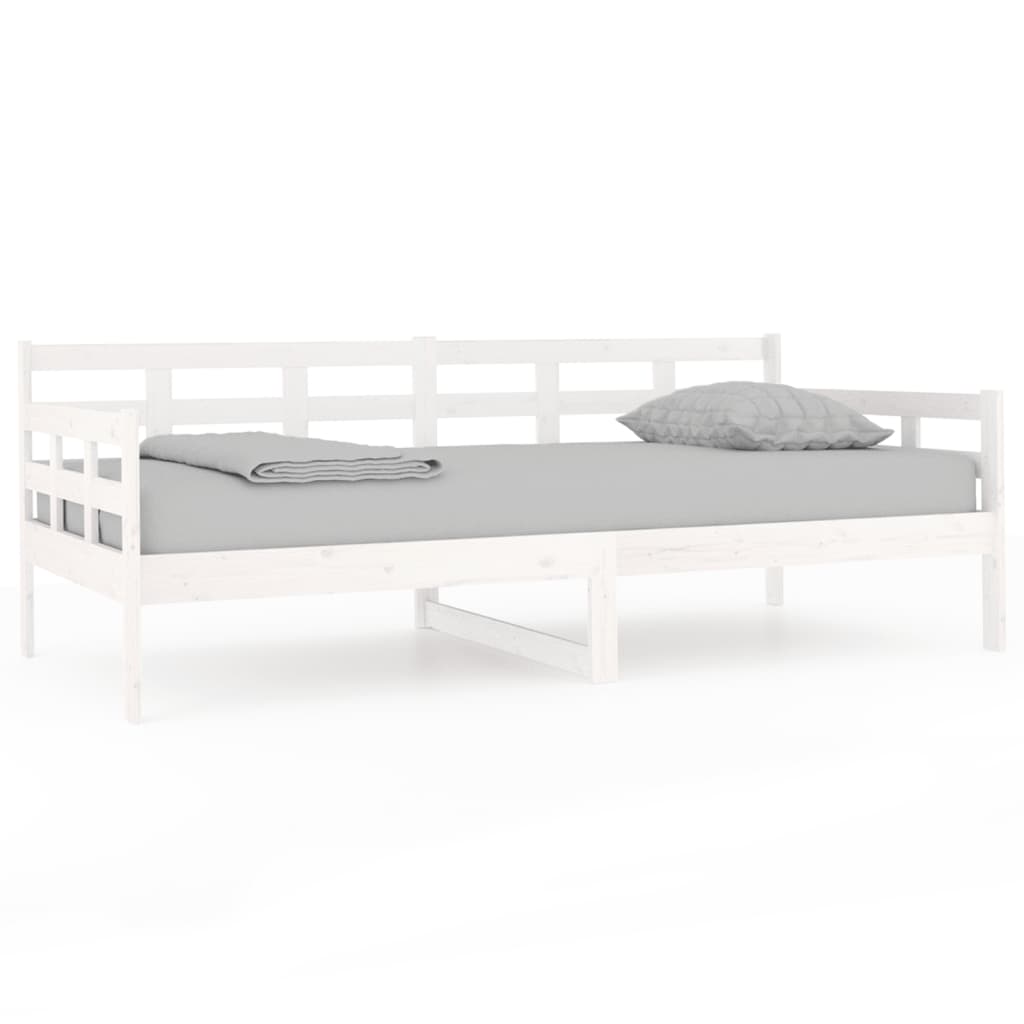 daybed massivt fyrretræ hvid 90x190 cm
