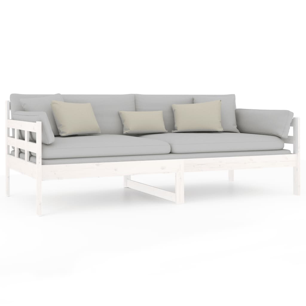 daybed massivt fyrretræ hvid 90x190 cm