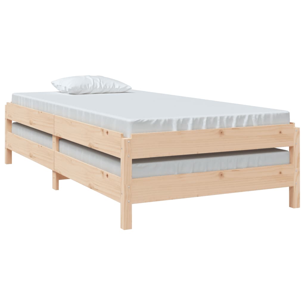 stabelbar seng 75x190 cm massivt fyrretræ