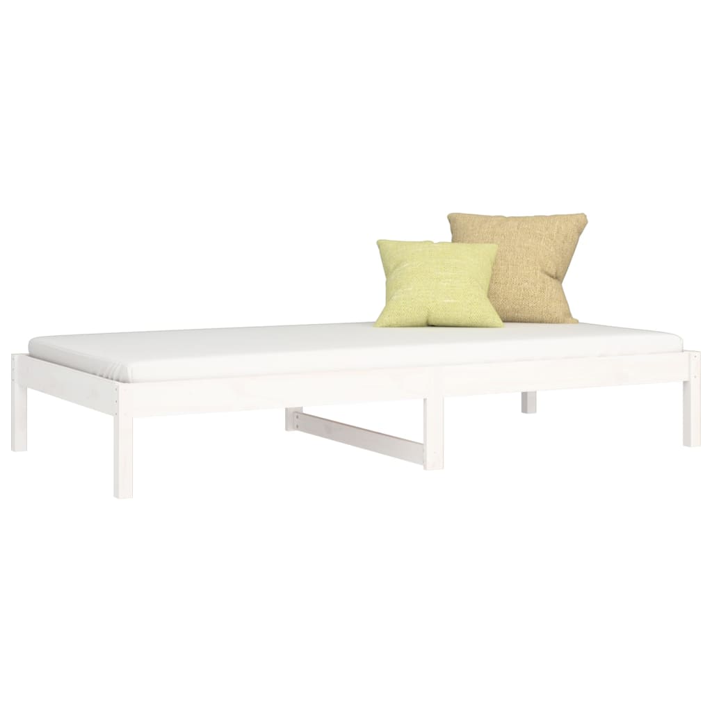 daybed uden madras 90x200 cm massivt fyrretræ hvid