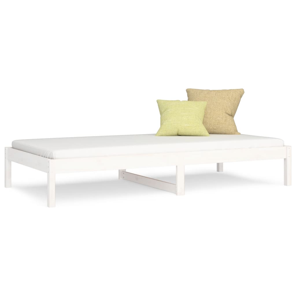 daybed uden madras 80x200 cm massivt fyrretræ hvid