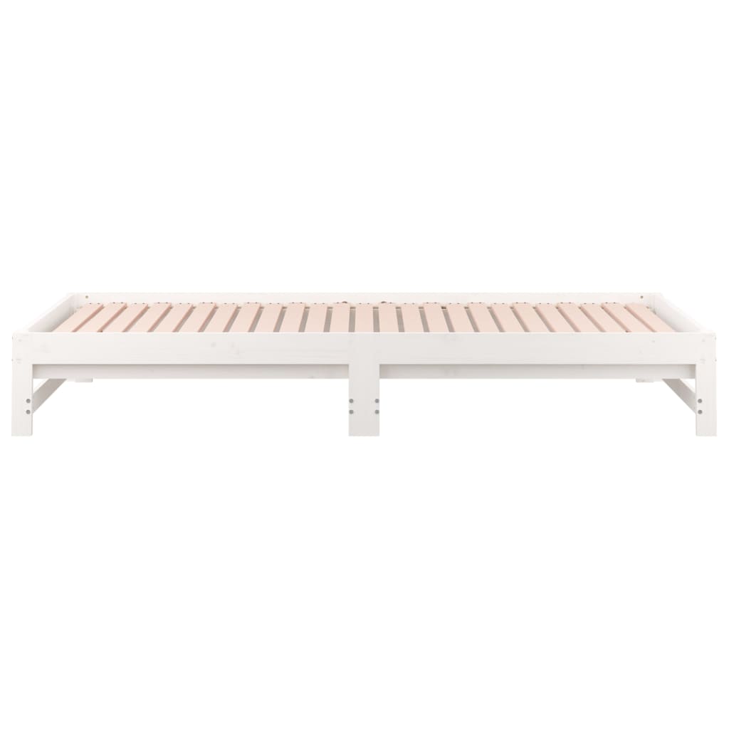 daybed med udtræk 2x(90x200) cm massivt fyrretræ hvid