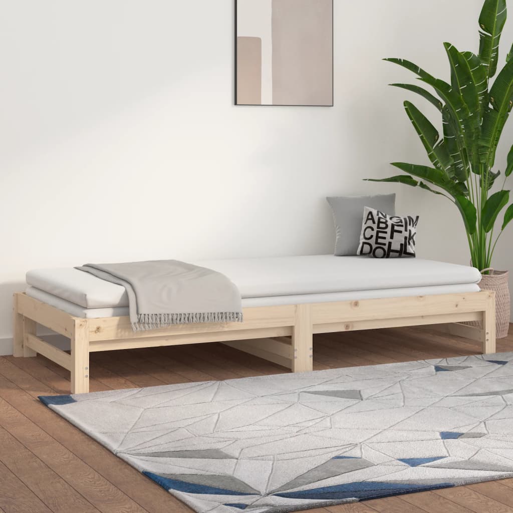 daybed med udtræk 2x(90x190) cm massivt fyrretræ