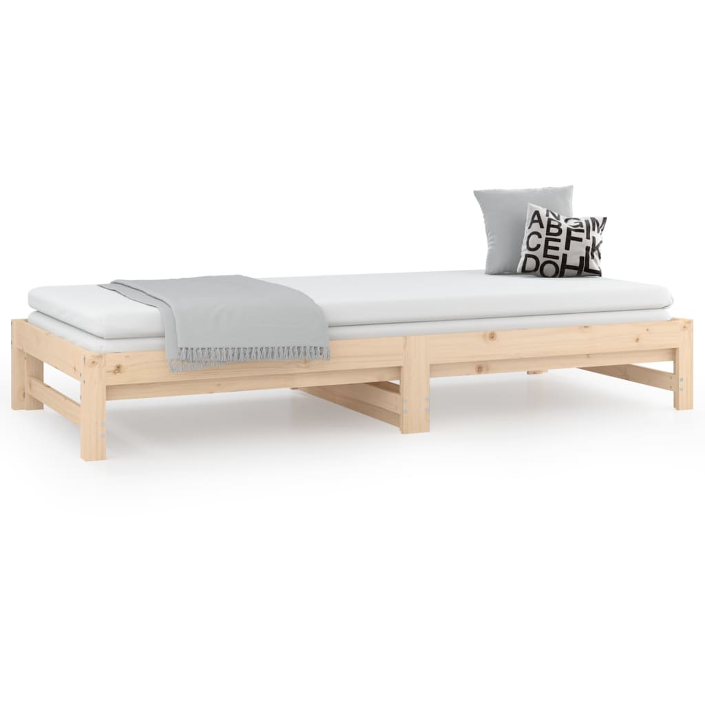 daybed med udtræk 2x(90x190) cm massivt fyrretræ