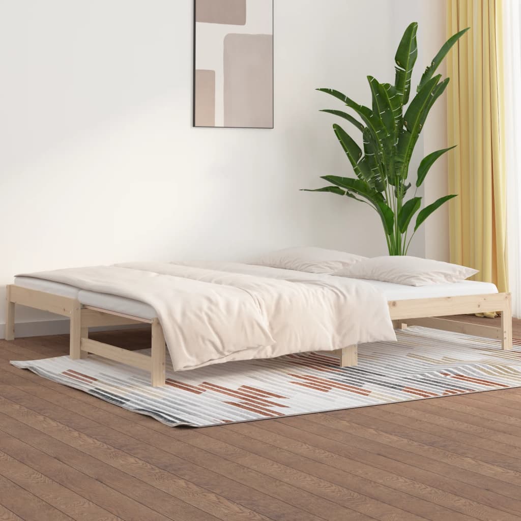 daybed med udtræk 2x(90x190) cm massivt fyrretræ