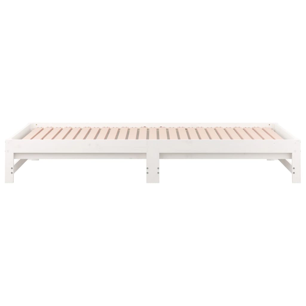 daybed med udtræk 2x(90x190) cm massivt fyrretræ hvid