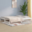 daybed med udtræk 2x(90x190) cm massivt fyrretræ hvid