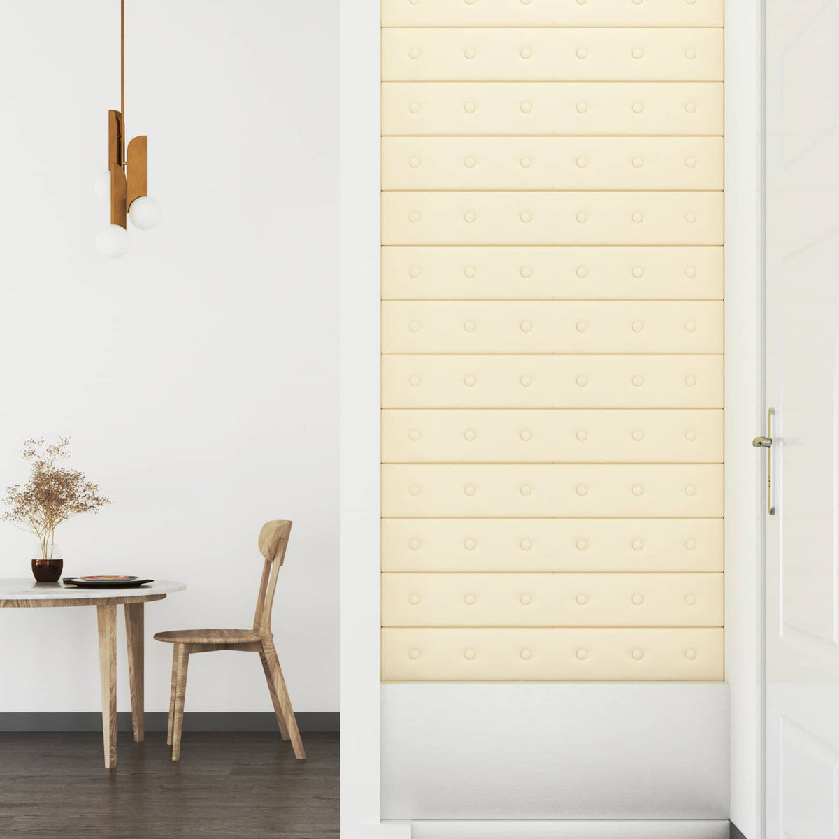 Væghovedgærde 12 stk. Creme Faux læder