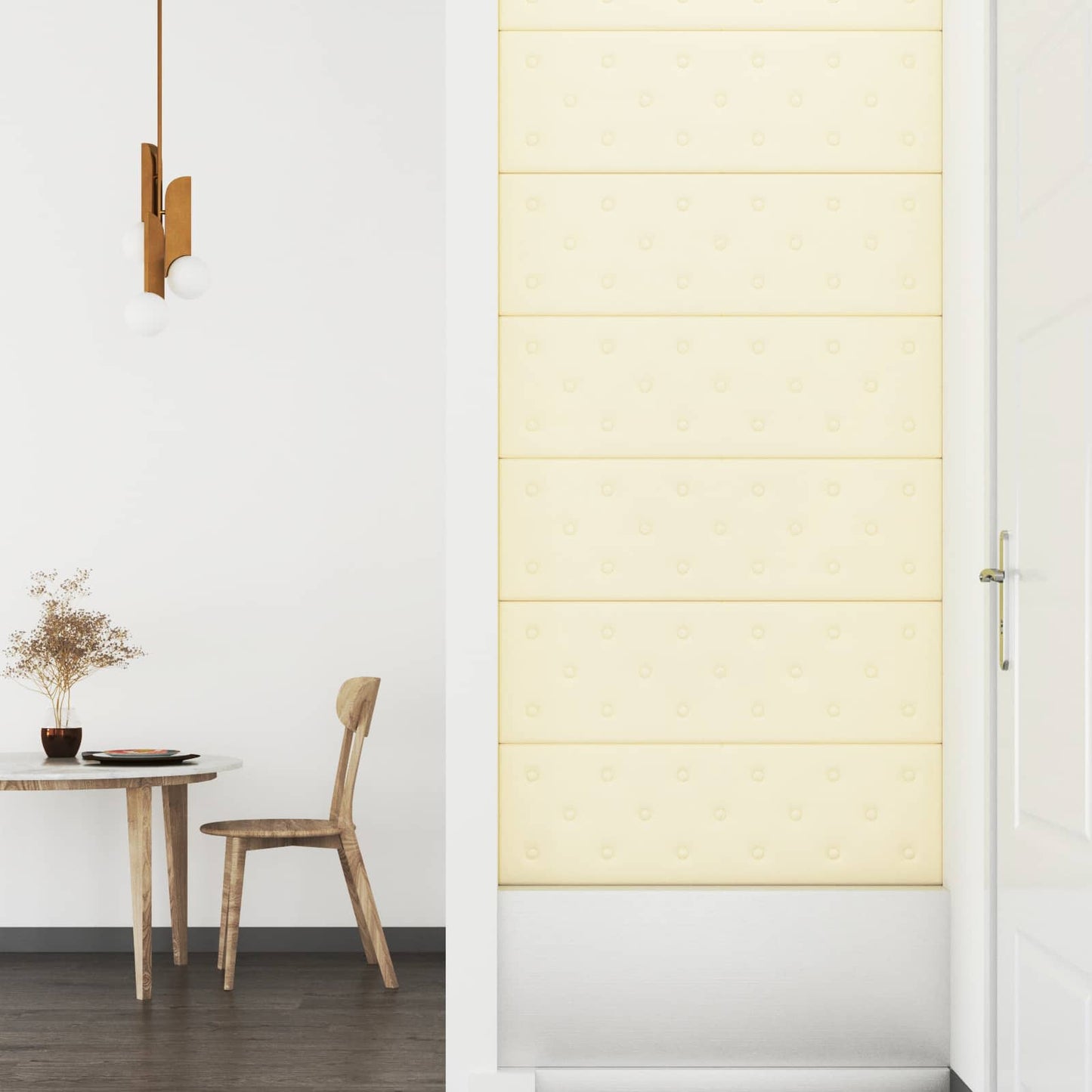 Væghovedgærde 12 stk. Creme Faux læder