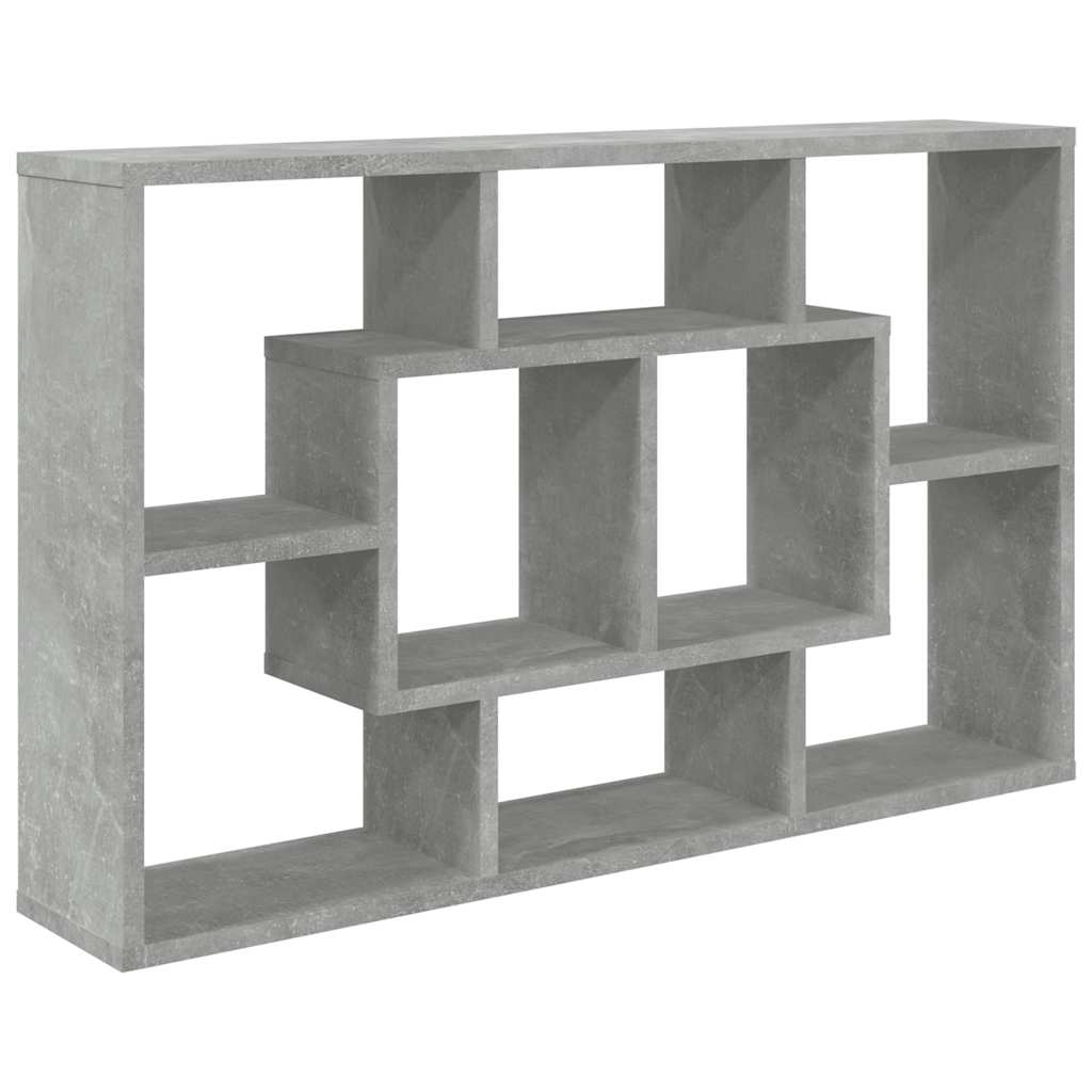 væghylde 85x16x52,5 cm konstrueret træ betongrå
