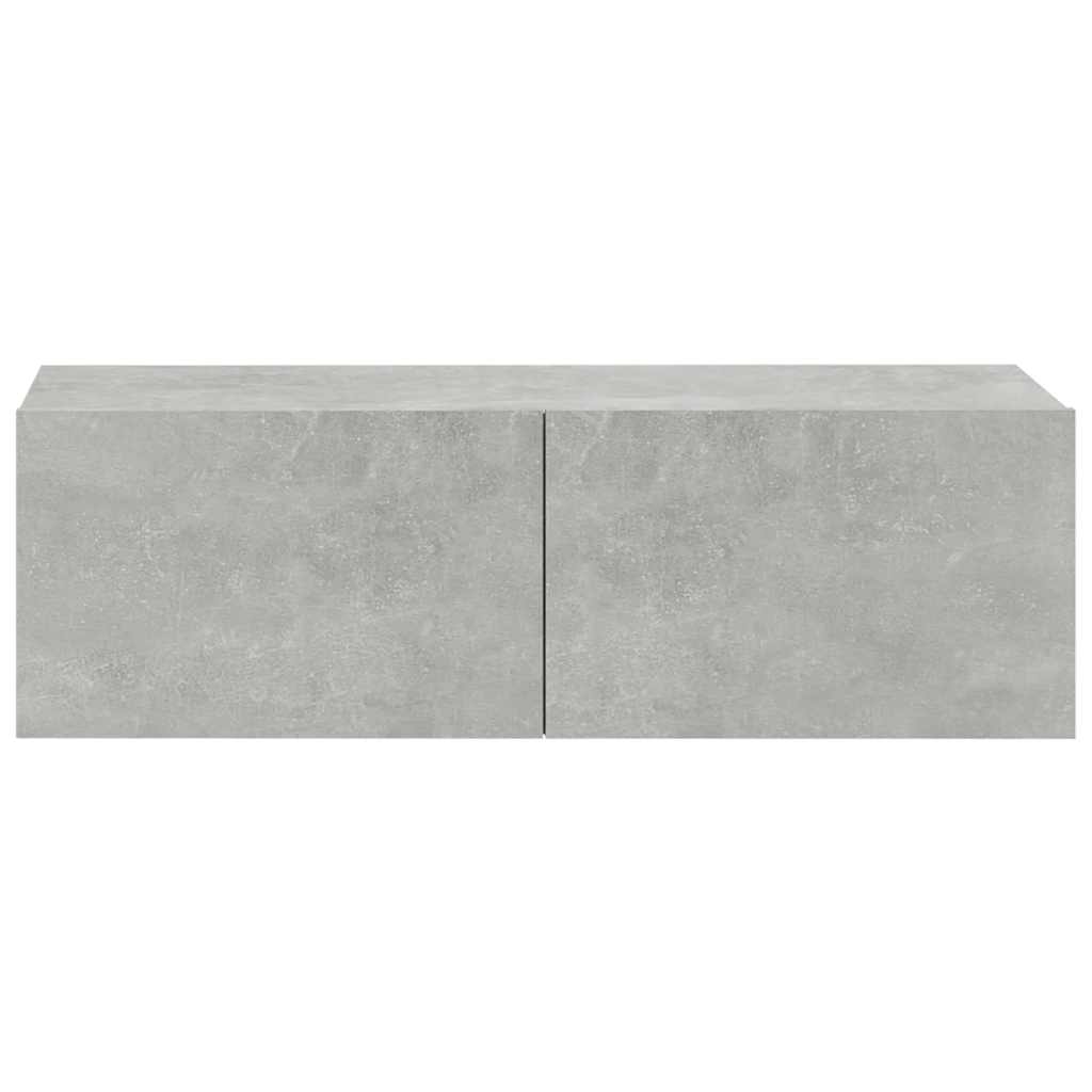 væghængte tv-skabe 2 stk. 100x30x30 cm konstrueret træ betongrå