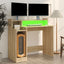 skrivebord med LED-lys 97x45x90 cm konstrueret træ sonoma-eg
