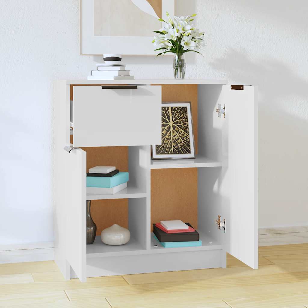 skænk 60x30x70 cm konstrueret træ hvid