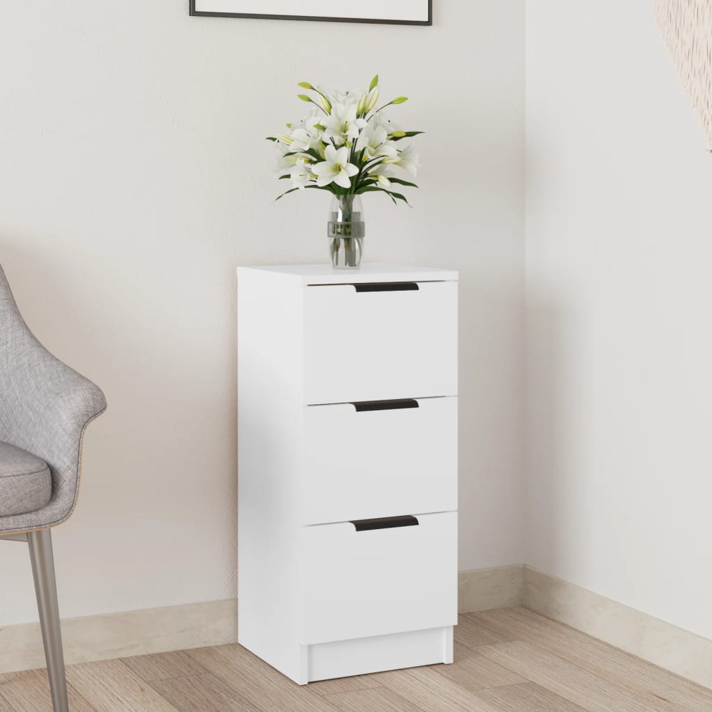 skænk 30x30x70 cm konstrueret træ hvid