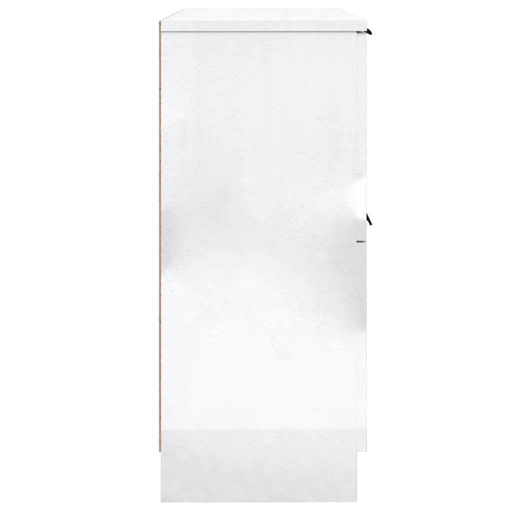 skænke 2 stk. 30x30x70 cm konstrueret træ hvid højglans