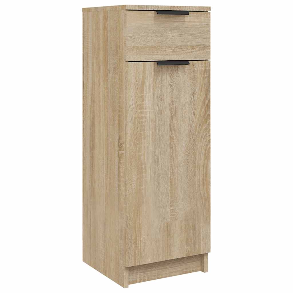 badeværelsesskab 32x33,5x90 cm konstrueret træ sonoma-eg