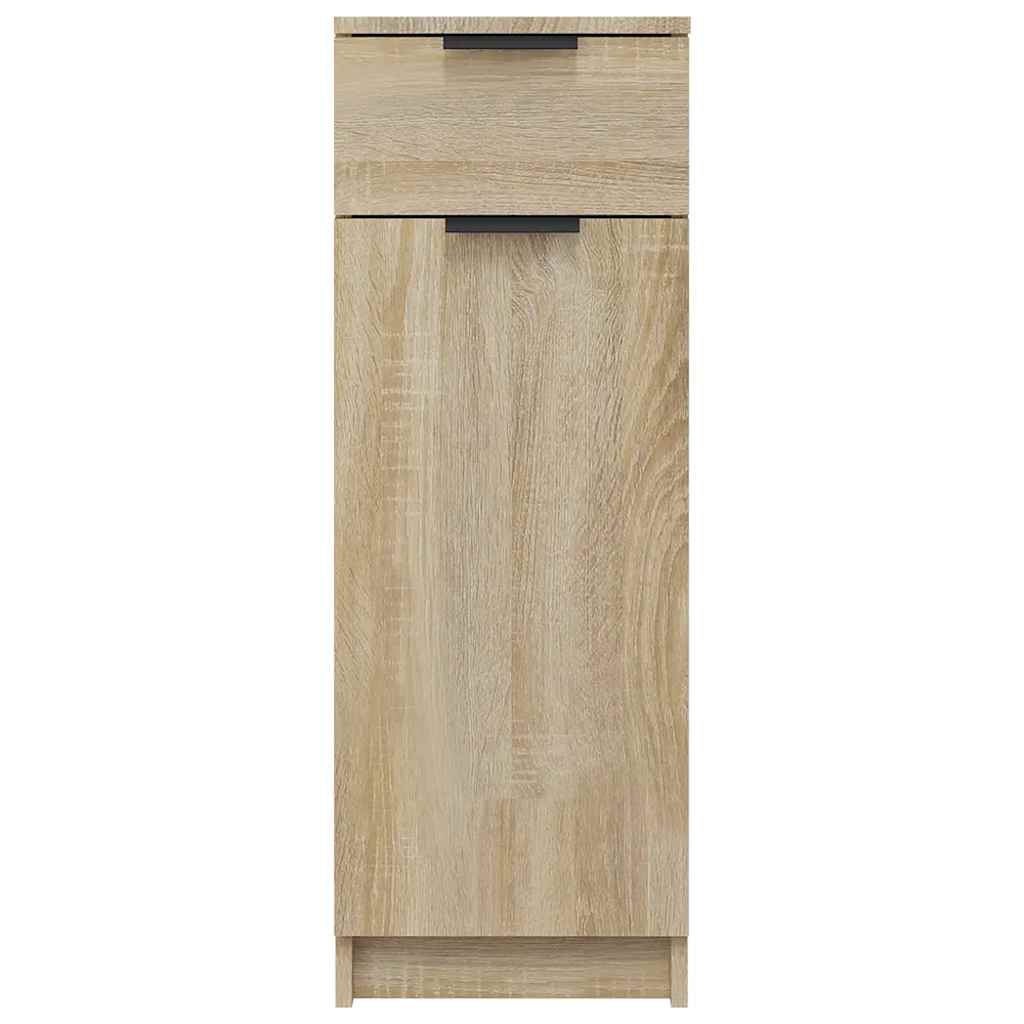 badeværelsesskab 32x33,5x90 cm konstrueret træ sonoma-eg