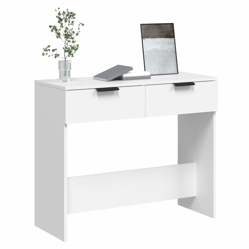 konsolbord 90x36x75 cm konstrueret træ hvid