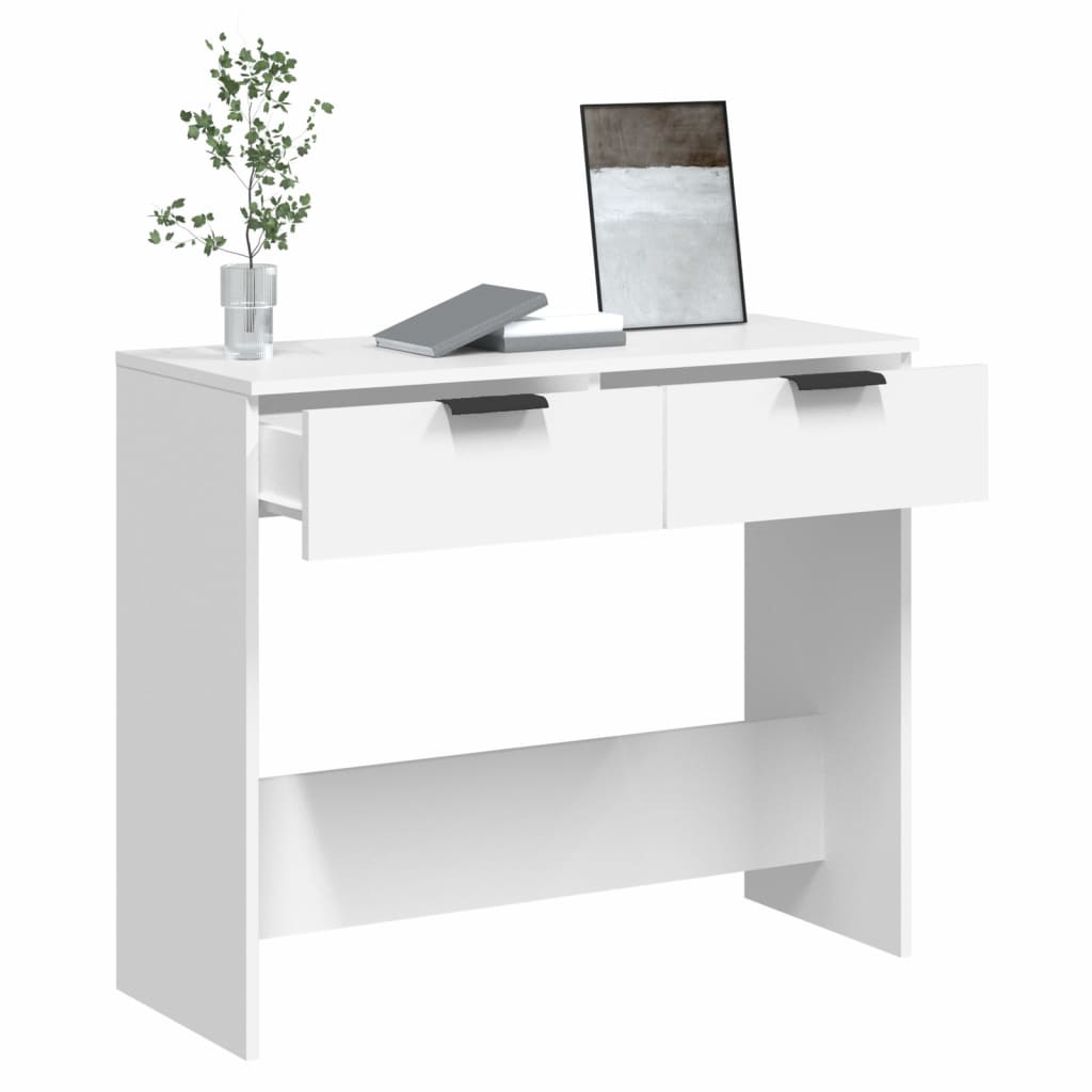 konsolbord 90x36x75 cm konstrueret træ hvid
