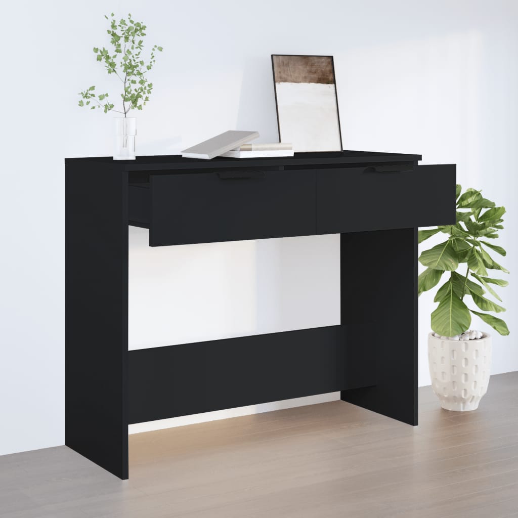 konsolbord 90x36x75 cm konstrueret træ sort