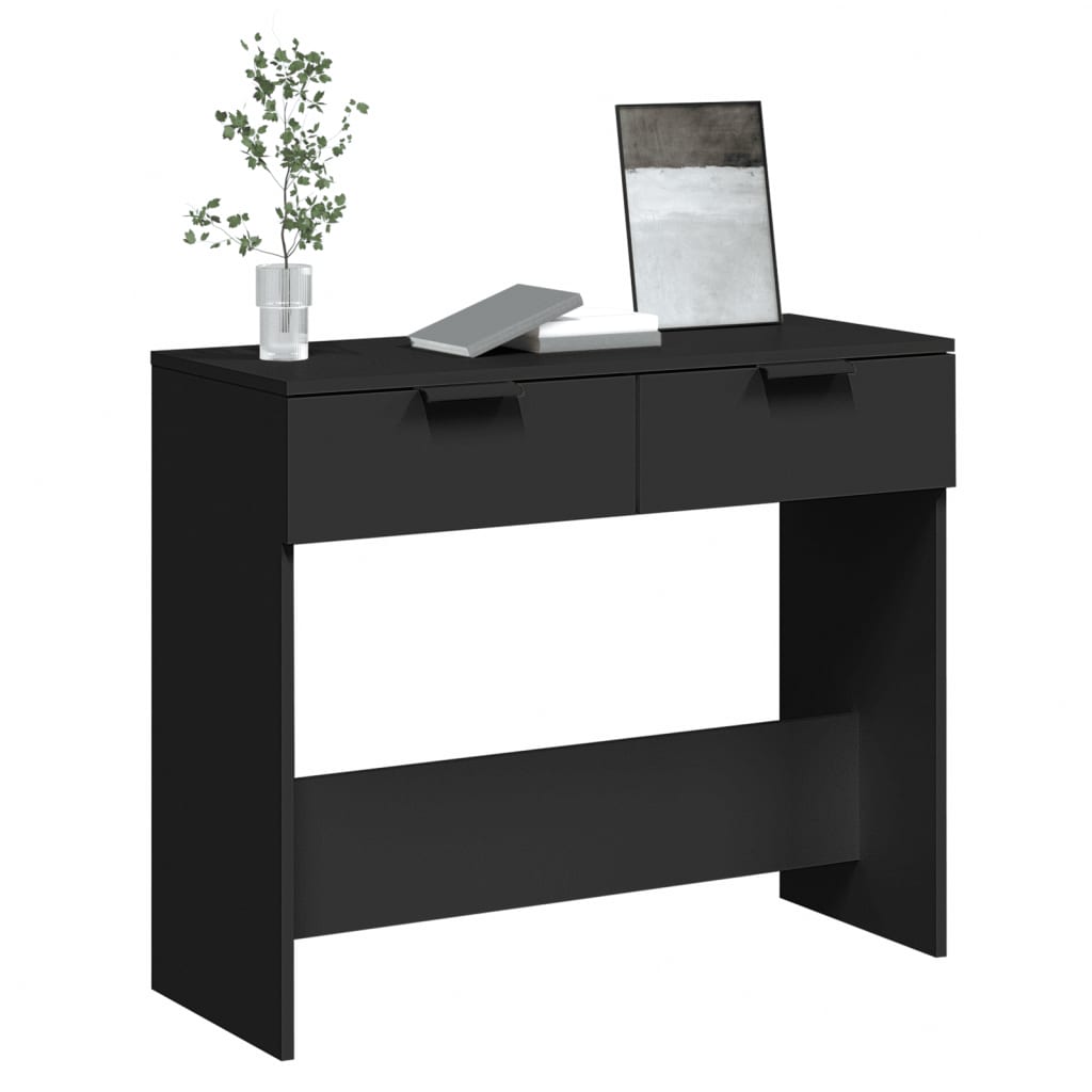 konsolbord 90x36x75 cm konstrueret træ sort