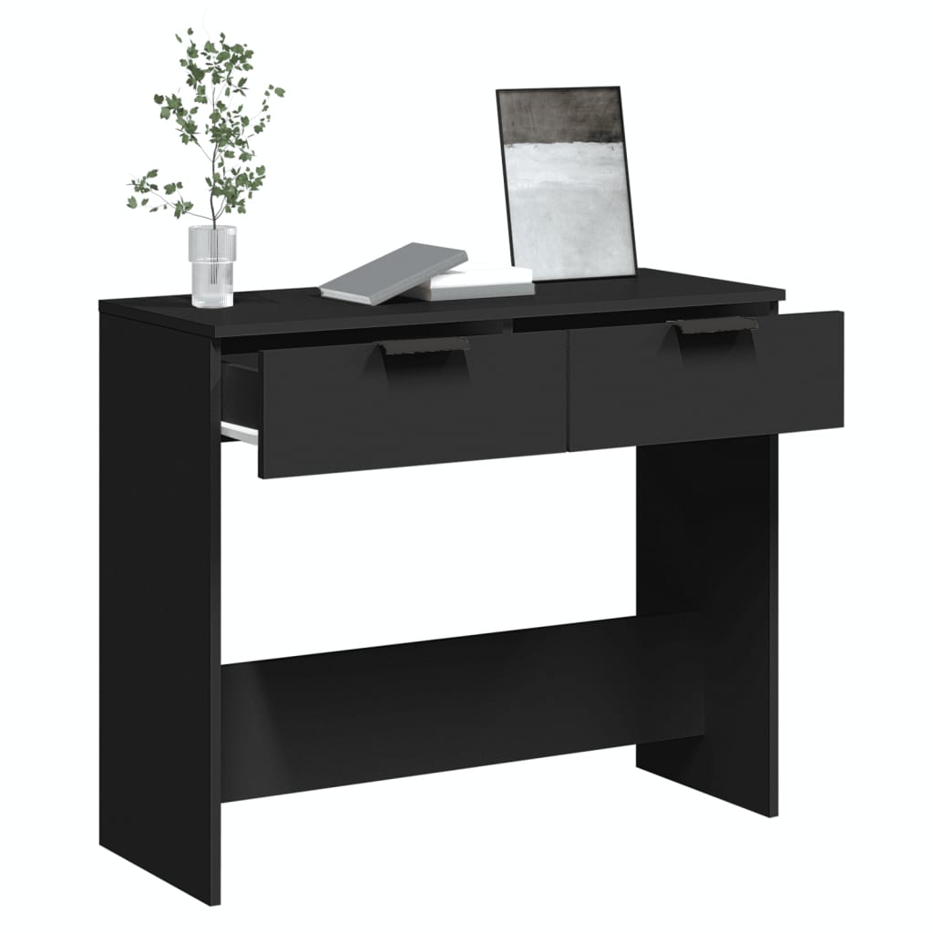 konsolbord 90x36x75 cm konstrueret træ sort