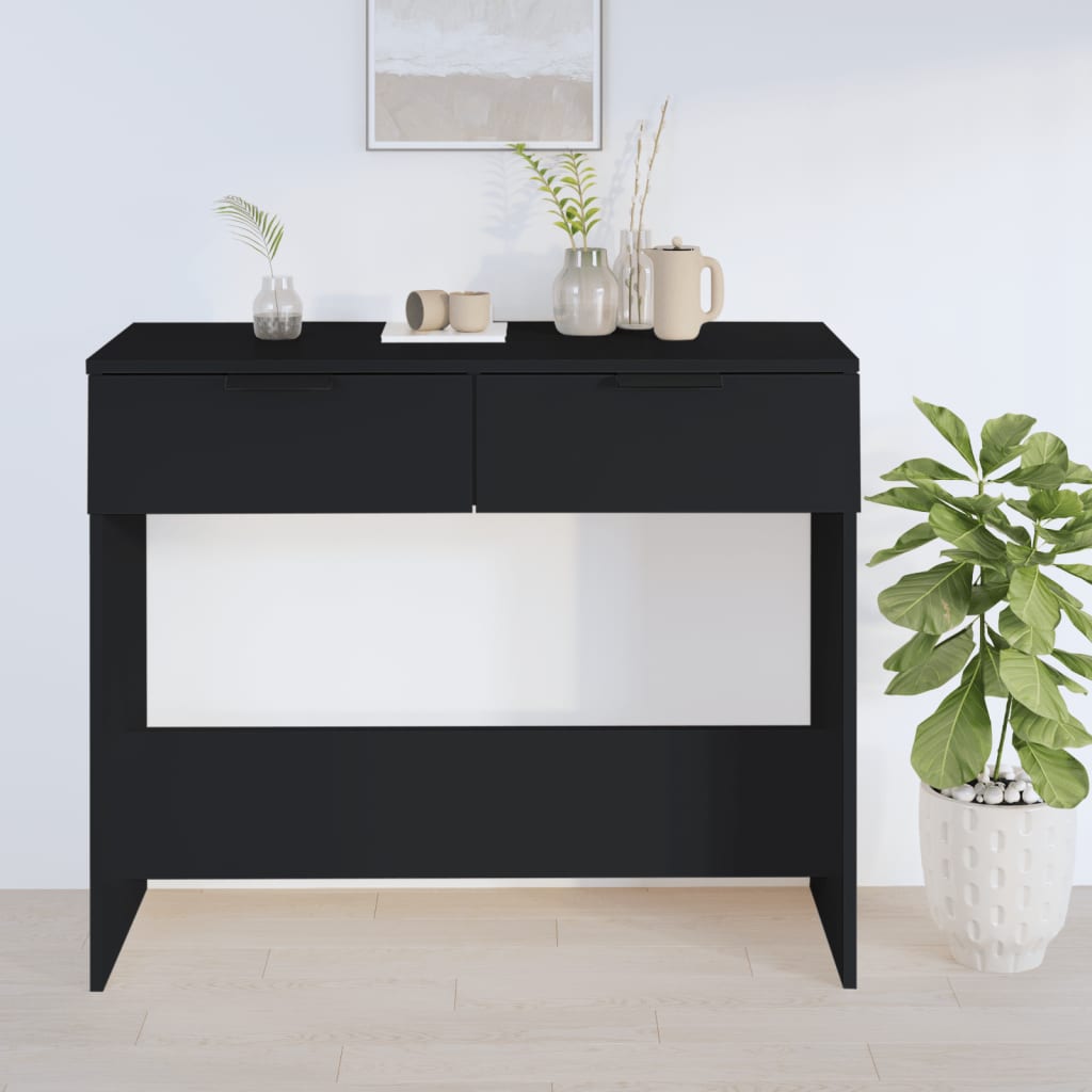konsolbord 90x36x75 cm konstrueret træ sort