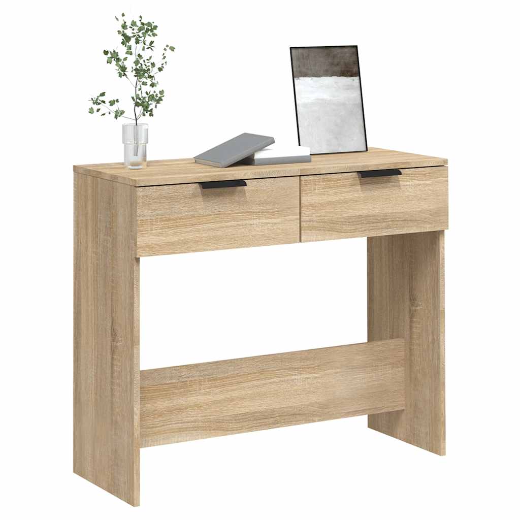 konsolbord 90x36x75 cm konstrueret træ sonoma-eg