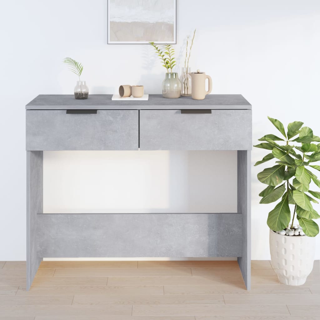 konsolbord 90x36x75 cm konstrueret træ betongrå