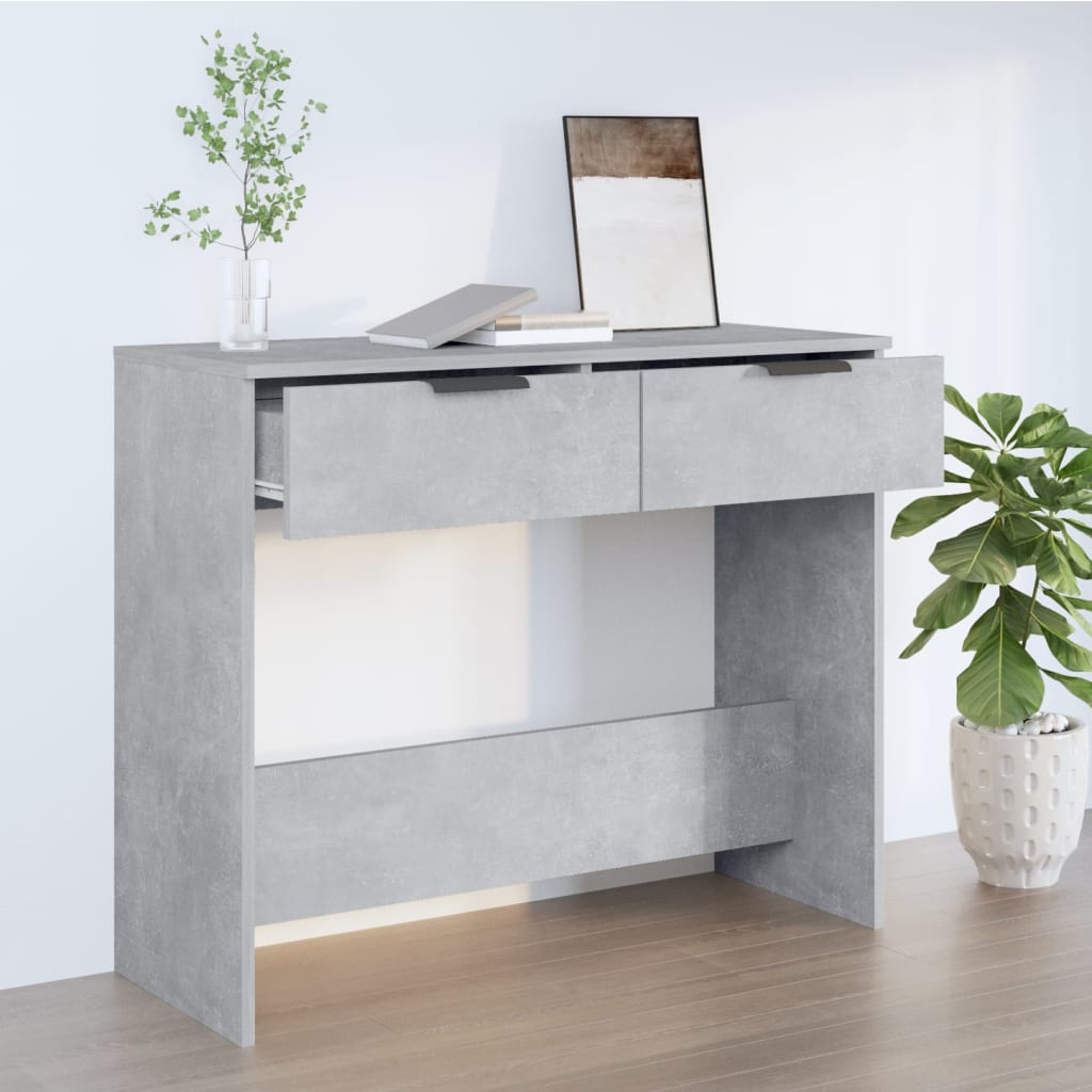 konsolbord 90x36x75 cm konstrueret træ betongrå