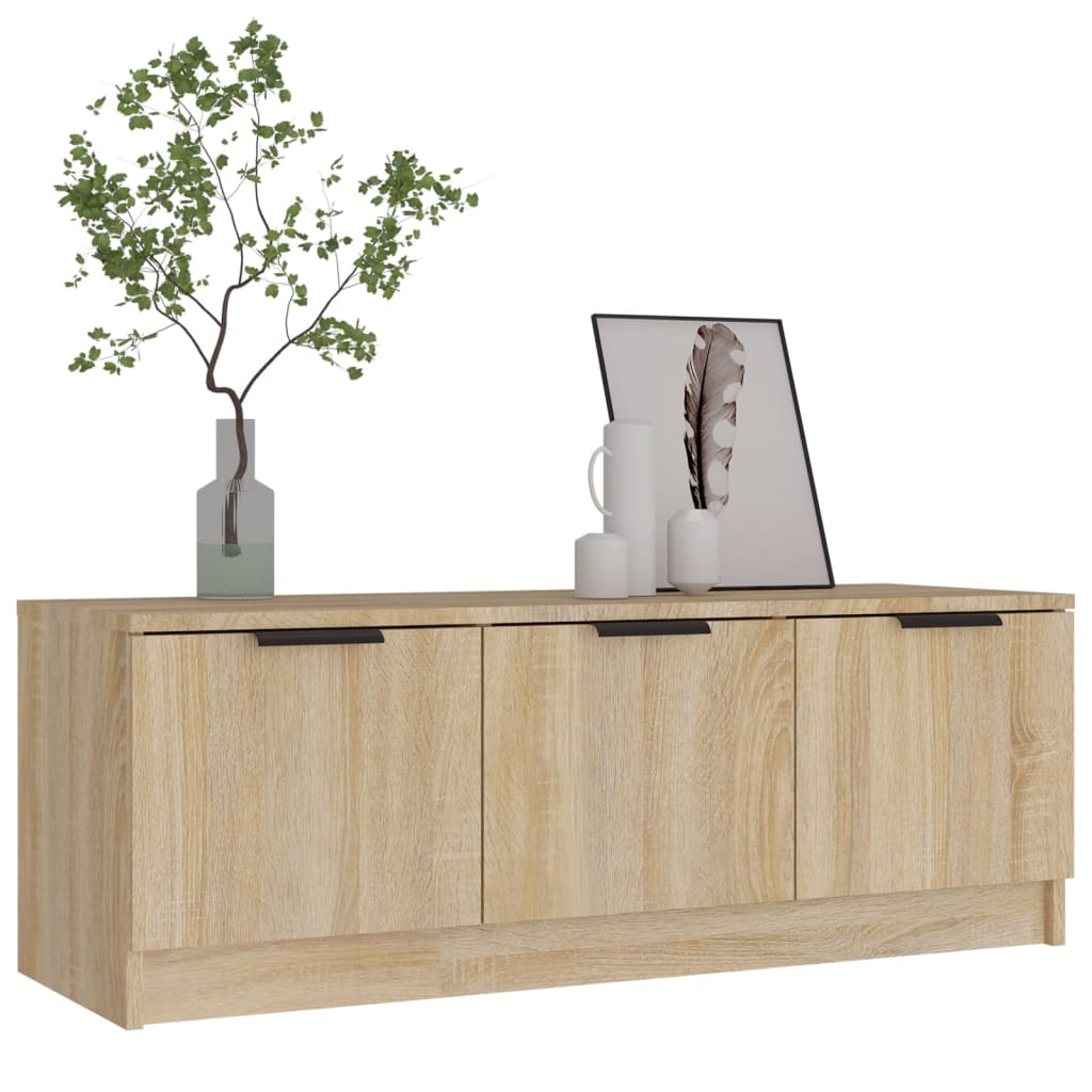 tv-bord 102x35x36,5 cm konstrueret træ sonoma-eg