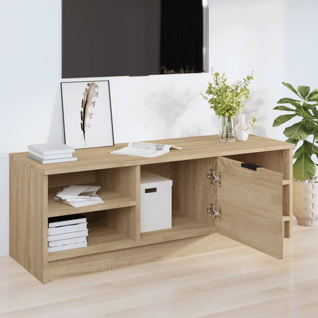 tv-bord 102x35,5x36,5 cm konstrueret træ sonoma-eg