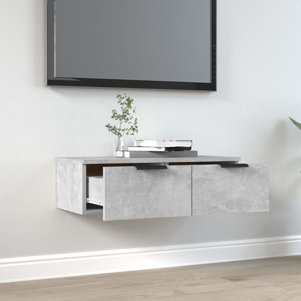 vægskab 68x30x20 cm konstrueret træ betongrå
