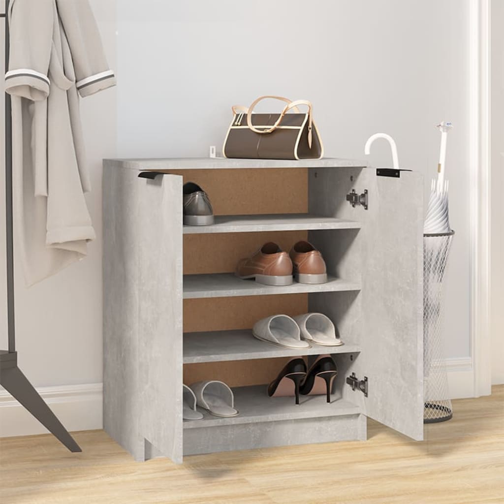 skoskab 59x35x70 cm konstrueret træ betongrå